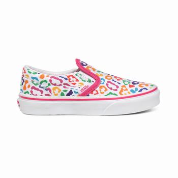 Detske Tenisky Vans Rainbow Leopard Classic (8-14+ years) Viacfarebný Leopard Fuchsie Nachový/Biele VA94HEMXS